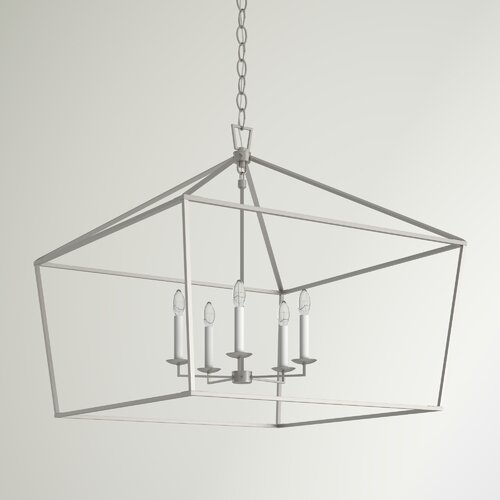 Sand Stable Tari 5 Light Dimmable Lantern Geometric Chandelier